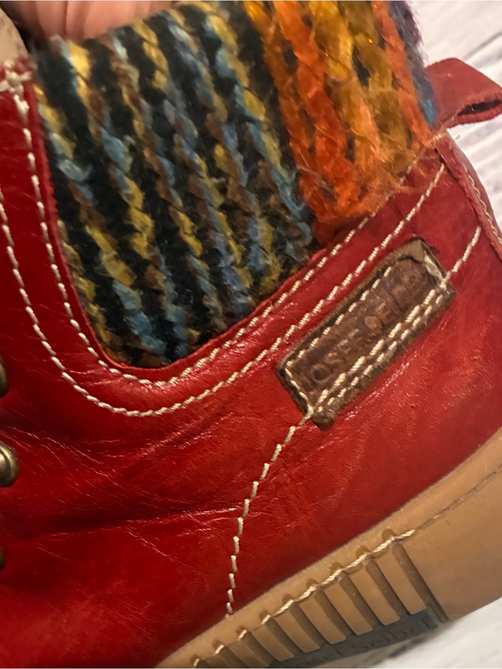 Josef Seibel Maren 06 red leather ankle boots Red Women's Lace-Up - Picture 4 of 8